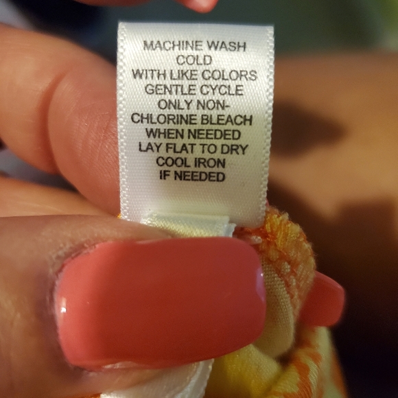 Express Summer Orange/Yellow print Dress Sz L - Picture 7 of 7